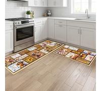 Luvart Kitchen Mats and Rugs Washable, Highland Cow Kitchen Runners Non Slip Set of 2, Washable Rug Carpets for Home Standing Decoration(43x75 cm+43x150 cm)