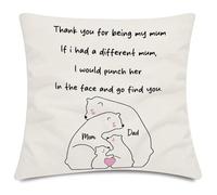 Luvart Mother's Day Cushion Covers - Mothering Sunday Cushion Cover, Cute Throw Pillowcase for Sofa Outdoor Home Decoratuon, Mom Mum Throw Pillow Cases 45x45 cm Cute Bear Design