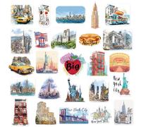 Luvart New York Fridge Magnets - 25 Pcs NYC Souvenirs Gifts City Travel Refrigerator Locker Magnetic USA Statue of Liberty Fridge Magnets Stickers for Home Kitchen Office Traveler Tourist