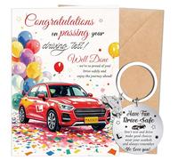 Luvart Passed Driving Test Card Keyring 2Pcs Congratulations On Passing Your Driving Test Gifts, Just Passed Driving Test Card Keyring, New Driver Gifts for Boyfriend Girlfriend Son Daughter