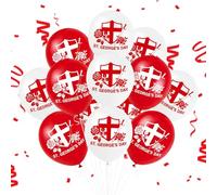 Luvart St. George's Day Decorations - 20 Pcs St George Day Balloons Classic Red White Cross Rose Armour Decor, English Heritage National Pride Patriotism Decorations