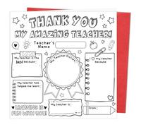 Luvart Teacher Card Gifts - DIY Thank you Teacher Graduation Gifts Card for Nursery Teaching Assitant Woman Man, Thank you Appreciation Present for Nursery Men Women Educators End of the Year