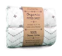 Luvberries 100% Organic Cotton Bassinet Sheets (Set of 2) for The Guava Lotus Travel Bassinet - Baby and Newborn, Fitted Bassinet Sheets, for Boys & Girls (Grey and White)