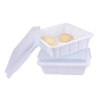 LUVCOSY 2 Pack Pizza Dough Proofing Box Tray, Stackable Storage Containers, Durable BPA Free Dishwasher Safe Tray, 30 x 30 x 9 cm (White)