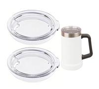 LUVCOSY 2PCs Cup Lids Compatible with Stanley 24oz Stainless Steel Beer Steins Beer Mugs, Clear Replacement Cup Lids with Sealing Silicone Ring, Drinking Glasses Lids, Cup Covers (Mugs NOT Included)