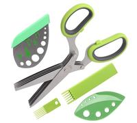 LUVCOSY 3 Packs Herb Scissors Set - 5 Blades Herb Scissors with Herb Stripper, 2 Packs Herb Stripper Tools with Safe Cover, Cool Kitchen Gadgets for Cutting Fresh Garden Herbs