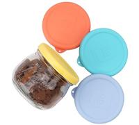 LUVCOSY 4 Packs Silicone Lids for Le Parfait, 10.2cm Silicone Replacement Lids Fit for Le Parfait 12oz Super Terrine & 16oz, 24oz, 32oz, 48oz, 64oz Super Jars, Leakproof, Microwave & Dishwasher Safe