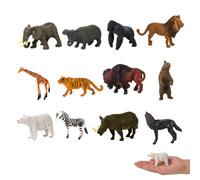 LUVDECO 12Pcs Mini Animals Figures Set Realistic Plastic Animal Figures for Kids Educational Toddler Toys for 2-7 Year Olds Farm Jungle Animals Creating a Small Zoo (jungle animals)
