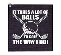 LUVDECO 1PC Golf Towel with Clip 40x40cm Absorbent Microfiber Premium Golf Gifts for Men Golf Accessories Presents for Husband Boyfriend Dad Birthday Father's Day