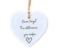 LUVDECO 1Pc Heartful Thank You Gift Acrylic Ornament Never Forget The Difference You Make for Coworker Teacher Nurse Friends Appreciation Retirement Keepsake for Women Men