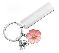 LUVDECO 1Pc Lily Elephant Keychain for Women Inspirational Gifts with Encouraging Strong Message Birthday Gifts for Her Friends Girlfriend Colleagues