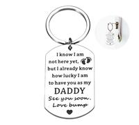 LUVDECO Dad to Be Gifts for Men New Dad Keychain First Time Dad Gifts Engraved Stainless Steel Keyring for Expecting Father Father's Day Christmas from Wife