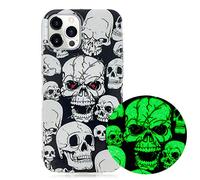 LUVI Compatible with iPhone 13 Pro Max Case Glow in The Dark Noctilucent Darkness Fluorescent Protective Cover Skull Pattern Ultra Thin Slim TPU Rubber Silicone Case for iPhone 13 Pro Max