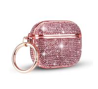 LUVI for AirPods Pro 3 Diamond Case Rhinestone Bling Glitter Crystal Shiny Sparkle Cute for AirPods Pro 3 Cover for Girls Women Wireless Charging Luxury Skin Pink