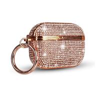 LUVI for AirPods Pro Diamond Case Rhinestone Bling Glitter Crystal Shiny Sparkle Cute for AirPods Pro Cover for Girls Women Wireless Charging Luxury Skin for Apple AirPods 3 (2019) Rose Gold