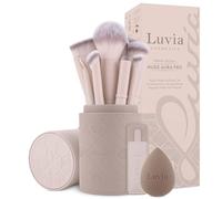 Luvia Aura Pro Makeup Brush Set, 19-Piece Brush Set for Face & Eyes with Case, Beauty Sponge & Tweezers, Professional Cosmetic Brushes, Vegan & Cruelty-Free, Nude 2 Colours,