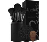Luvia Cosmetics Brushes Brush Set Prime Vegan Pro Set Black Cosmetics brushes 12 pcs. + make-up sponge 1 pc. + cleansing pad 1 pc. + closable brush holder 1 pc.