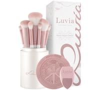 Luvia Cosmetics Brushes Brush Set Prime Vegan Set Candy Cosmetics brushes 7 pieces + make-up sponge 1 piece + cleansing pad 1 piece + closable brush holder 1 pc.