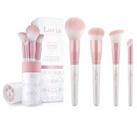 Luvia Make-Up Brush Set, Flawless Face Brush Set, Face Brush Set, 4 Vegan Cosmetic Brushes, Makeup Brush Pearl/Candy