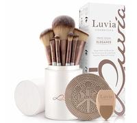 Luvia Cosmetics Brushes Brush Set Prime Vegan Pro Set Cosmetics brushes 12 pcs. + make-up sponge 1 pc. + cleansing pad 1 pc. + closable brush holder 1 pc.