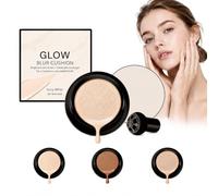 Luvie Glow Foundation Cushion Long Lasting Moisturising Makeup Buildable Coverage Helps Even Complexion Reduce Appearance Of Fine Lines Pores Dullness For Home Work Parties (Ivory white)