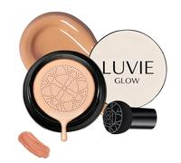 Luvie Glow Foundation Cushion, Mushroom Head Air Cushion CC Cream, BB Cream Face Makeup Foundation, Moisturizing Long-Lasting, Even Skin Tone, for All Skin Types (Brunet Brown)