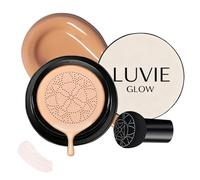Luvie Glow Foundation Cushion, Mushroom Head Air Cushion CC Cream, BB Cream Face Makeup Foundation, Moisturizing Long-Lasting, Even Skin Tone, for All Skin Types (Lvory)