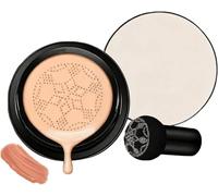 Luvie Glow Foundation Cushion,Mushroom Head Air Cushion Cc Cream, CC Cream Foundation Make Up Concealer for Face,Moisturizing Concealer Brighten Long-Lasting,Even Skin Tone for All Skin Types (Brown)