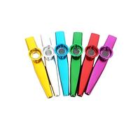 luvilly6 Pack Fun Kazoo, Musical Instruments Spare Diaphragms Aluminum Alloy Kazoo Sets, Membrane Harmonica for Christmas Party/Guitar Ukulele Violin Piano Keyboard