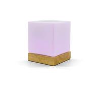 LuvLink Cube Friendship Lamp v2 Extended WiFi Range - Bluetooth Setup - Wood & Glass Design (Natural, Single)