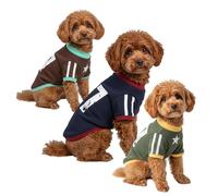 LUVMOJO 3-Pack Sweaters for Medium Dogs, Warm Sweatshirts for Boy & Girl Dog, Stretchable Top & Sporty Jersey for Male & Female Pup, Fall Outfit Costumes for Pets, Pet Fleece Vest and T-Shirt, M
