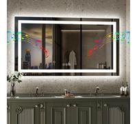 Luvodi 120X70Cm Smart Bluetooth Bathroom Mirror With Double Speakers Backlight Stepless Dimming
