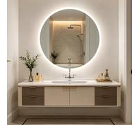 Luvodi 900mm Round Led Bathroom Mirrors Wall Mount Fogless Backlit Dimmable