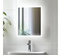 LUVODI Bathroom Mirror with LED Lights: 400x500mm Rectangular Illuminated Dimmable Wall Mounted Mirror with Anti-Fog 3 Lighting Modes Memory Function, Horizontal/Vertical