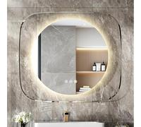 LUVODI Bathroom Mirror with LED Lights: Innovative 800x700mm Wall Vanity Lighted Mirror with Dimmable Backlit 3 Colours, Anti-fog, Memory Function, Sky Moonlight Effect