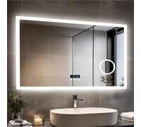 LUVODI LED Bathroom Mirror, 100x70cm with Light Bluetooth Screen Magnifier