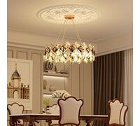 LUVODI Round Crystal Chandelier Luxury - 60cm LED Ceiling Pendant Hanging Light Illuminated 3 Color Changing Classic Decor Ceiling Lamp for Living Room, Bedroom, Dining Room, Hallway, Hotel