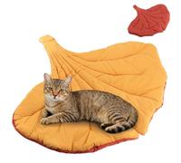 Luvore Leaf Shaped Cute Cat Mat, 57x64cm Cotton Cozy Calming Cat Puppy Beds for Indoor Cats and Small Dog, Machine Washable Pet Mat for Couch, Soft Reversible Throw Pad for Pets