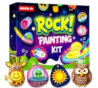 LUVOTY Rock Painting Kit - Craft Kits For Kids - Glow In The Dark Rock Painting Set - Arts and Crafts for Kids Ages 6-12 - Kids Craft Paint Kits - Kids 6-12 Girls Birthday Presents Boys Gifts