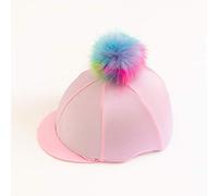 Luvponies.com Fluffy Unicorn Pom Light Pink Riding Hat Silk