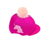 Luvponies Pretty Pink Glitter Unicorn Design Riding Hat Silk for Girls
