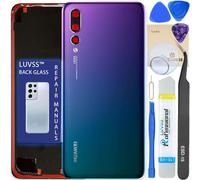 LUVSS Back Glass Cover Replacement Compitable for Huawei P20 Pro Rear Cover + Camera Lens + Repair Manual DIY Tools Kit (Aurora)