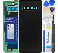 LUVSS Back Glass Cover Replacement Compitable with Samsung Galaxy S10 Rear Glass + Camera Lens + Repair Manual DIY Tools Kit SM-G973F/DS (Black)