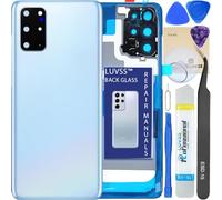 LUVSS Back Glass Cover Replacement Compitable with Samsung Galaxy S20+ Plus Rear Glass + Camera Lens + Repair Manual DIY Tools Kit SM-G986F/DS Blue