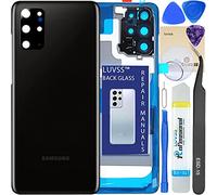 LUVSS for Samsung Galaxy S20+ Plus Back Glass Cover Replacement + Camera Lens + Repair Manual DIY Tools Kit SM-G986B G865B -Cosmic Black