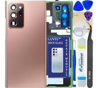 LUVSS Glass Back Cover Compatible with Samsung Galaxy Note 20 Ultra + Camera Lens Replacement + Repair Manual DIY Tools Kit SM-N986 N985B -Mystic Bronze Gold