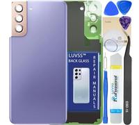 LUVSS Glass Back Cover Compatible with Samsung Galaxy S21+ Plus SM-G996B Rear Glass Replacement + Camera Lens + Repair Manual Tools Kit -Phantom Violet