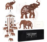 Luvsweets Elephant Wind Chimes for Outside - Elephant Gifts for Women Men, Memorial Sympathy Wind Chimes for Outdoor, Garden Patio Yard Porch Decor, Mom Grandma Wife Friends Birthday