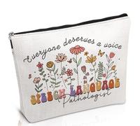 Luvsweets Speech Therapy Gifts for Women - Speech Therapist Makeup Bag SLP Gift, Everyone Deserve A Voice Cosmetic Bag with Zipper, Speech Language Pathologist Gifts for Birthday Christmas, Speech