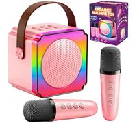 LUVTOY Children's Karaoke Microphone 2 Wireless Karaoke Microphones, Gift Girl 3 4 5 6 7 8 9 10 Years, Microphone Gifts Communion Girl, Premium, Durability, Advanced
